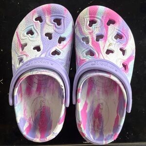 Skechers Kids' Colorful Heart Slippers - Pink and Purple